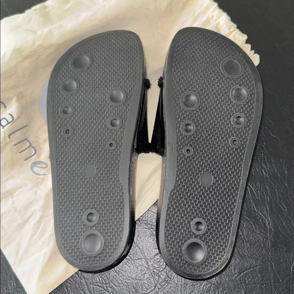 Johnny Was Black and Brown Slides, Like New, Size 7